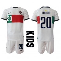 Camisa de time de futebol Portugal Joao Cancelo #20 Replicas 2º Equipamento Infantil Mundo 2022 Manga Curta (+ Calças curtas)